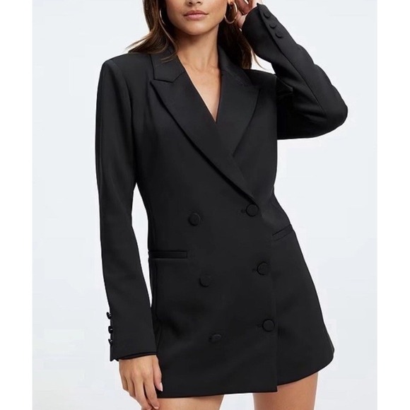 NWT Good American Blazer Mini Dress Black Size 7 US 4XL Plus Size. Minimalist - Picture 2 of 10